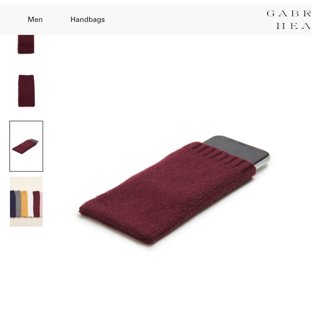 Gabriela Hearst Cashmere Phone Cover - Burgundy, new with tags!